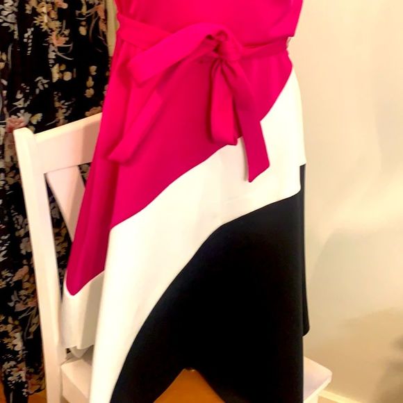 Fuchsia, white, & black dress Size 6 - Picture 3 of 3